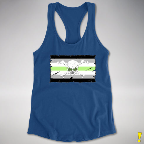 Agender Pride Pirate Flag Racerback Tank - Royal